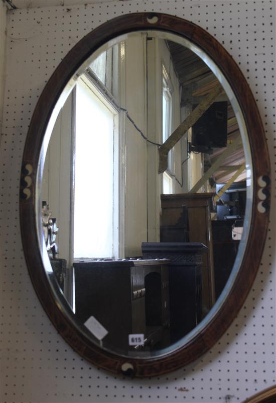 Inlaid oval mirror